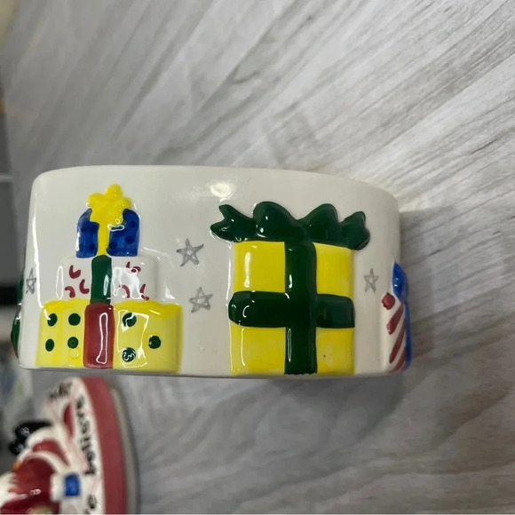 “We Believe Santa” Vintage 2000’s Palm Tree Co Christmas Ceramic Candy Dish Box - Picture 9 of 15